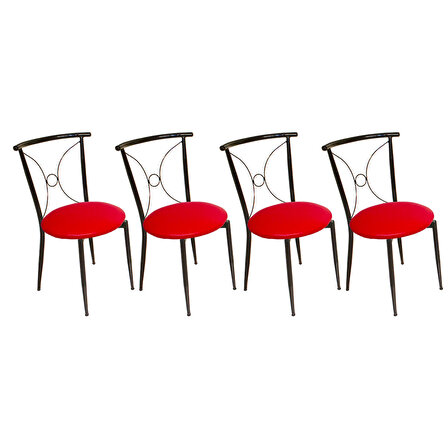 Tiffany Tel Sandalye (4 Adet) - Kırmızı