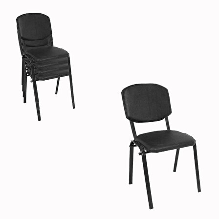 Üst Üste Konan Mutfak ve Balkon Sandalyesi (4 Adet) - Siyah