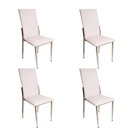Gözde Sandalye (Deri) (4 Adet ) - Beyaz
