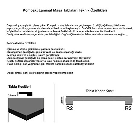 Kompakt Laminat Masa Tablası (70X120) - Novagento