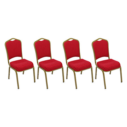 Hilton Konferans Sandalye - Kırmızı (4 Adet)