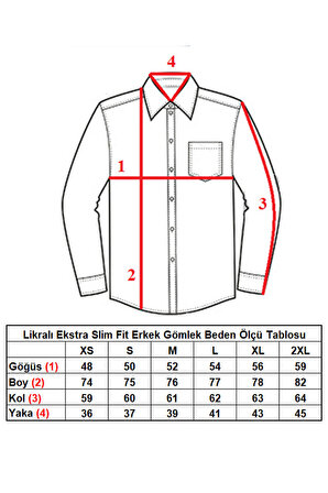 İndigo Ekstra Dar Kesim Likralı Esnek Micro Kumaş Kol Düğmeli Slim Fit Erkek Gömlek - 195-5