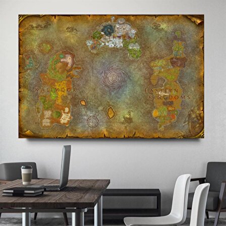 DCCA0189 - World of Warcraft Map Kanvas Tablo - 45 x 30 cm