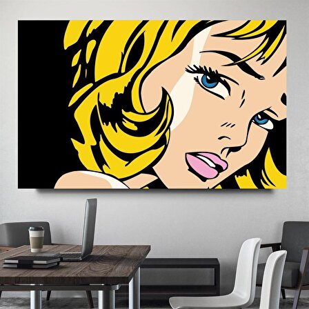 DCCA0195 - Girl / Roy Lichtenstein Kanvas Tablo - 45 x 30 cm