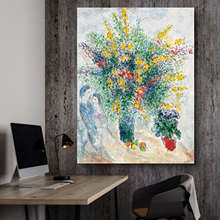 DCCA0200 - Marc Chagall / Animal Dans les Fleurs Kanvas Tablo - 45 x 30 cm