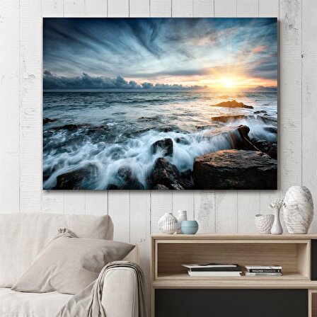 DCCA0014 - Kayalık Sahil Kanvas Tablo - 45 x 30 cm