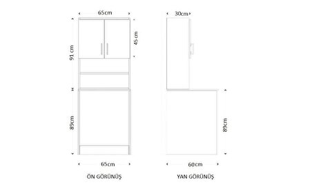 Mdf Banyo Dolabı Çamaşır Makinesi Dolabı