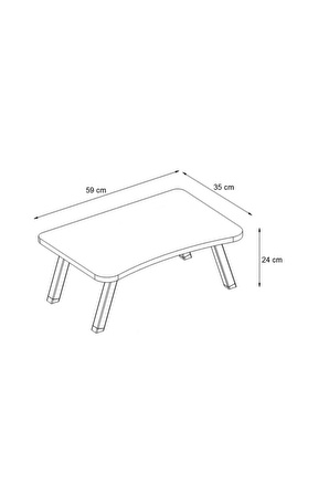 Dellaks Laptop Sehpası Seyyar Kahvaltı Masası Katlanır Çalışma Sehpası Atlantik Çam