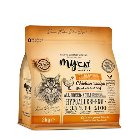 Mycat original hypoallergenic urinary tavuk etli all breed-tüm ırklar için kedi maması (2kg)