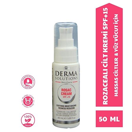 Derma Solutions Rosac Face and Body Cream 15 SPF+ - Rozacealı Ciltler için Düzenleyici Krem 50 ML