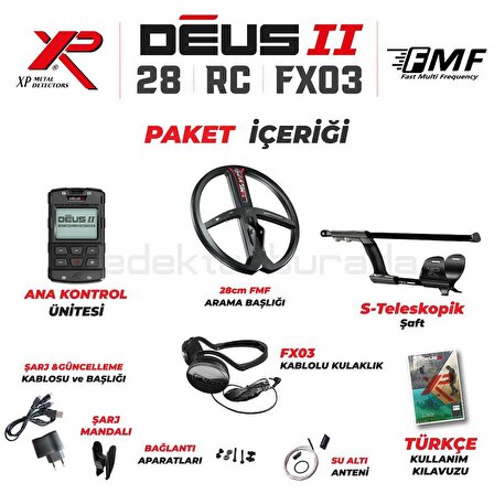 DEUS 2 28CM FMF BAŞLIK,ANA KONTROL ÜNİTESİ,FX03 KULAKLIK