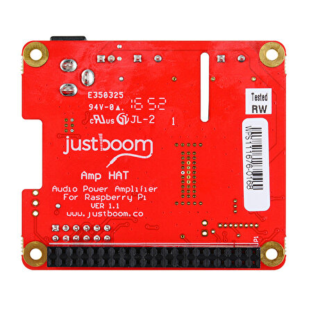 JustBoom Amp HAT - Raspberry Pi uyumlu 