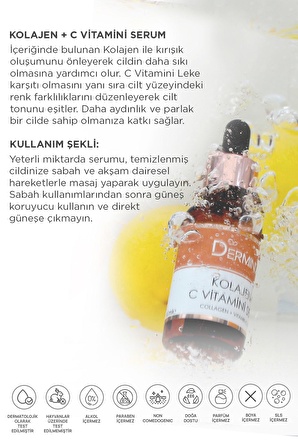 Derminix Nemlendirici Peeling ve  Kolajen C Vitamini 2 Adet Cilt Bakım Serumu