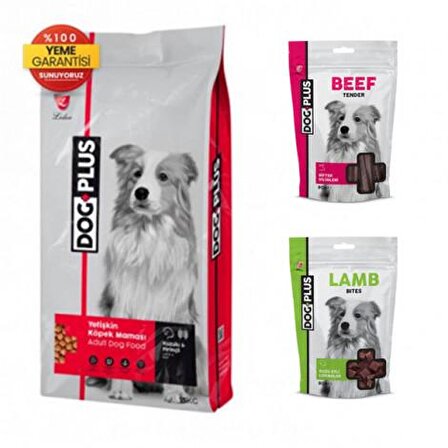 Dogplus Plus Kuzu Etli-Pirinçli Tüm Irklar Yetişkin Kuru Köpek Maması 15 kg