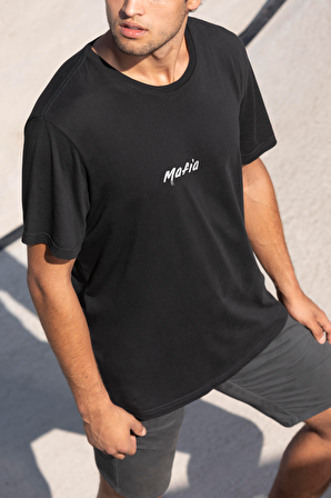 Mafia Baskılı Unisex Oversize T-Shirt