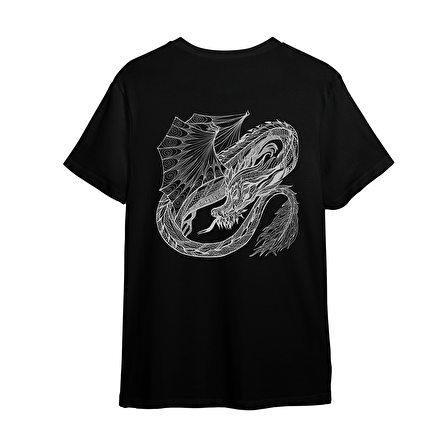 Dragon Baskılı Unisex Oversize T-Shirt