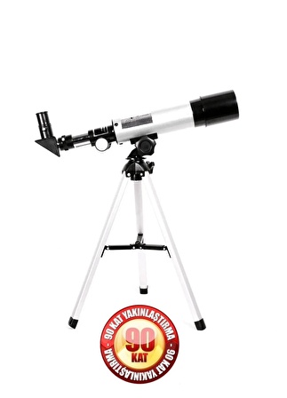 Teleskop 90 Kat Yakınlaştırma Uzay-Ay-Doğa Gözlem Teleskobu Tripod Dahil Taşınabilir Eğitim Teleskop