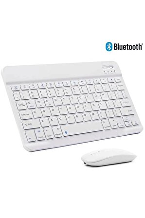 Hometech Alfa 10YC PRO 10.1" Tablet İçin Uyumlu Slim Şarjlı Türkçe Bluetooth Klavye ve Mouse Seti