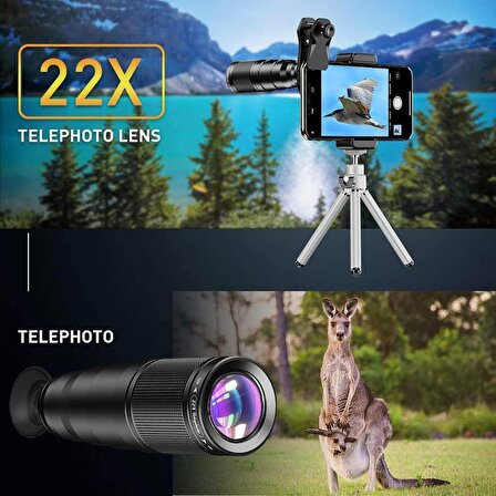 22X teleskop Zoom Lens makro geniş balıkgözü Lens HD telefon kamera Lens Mobil Fotoğrafçılık Kiti