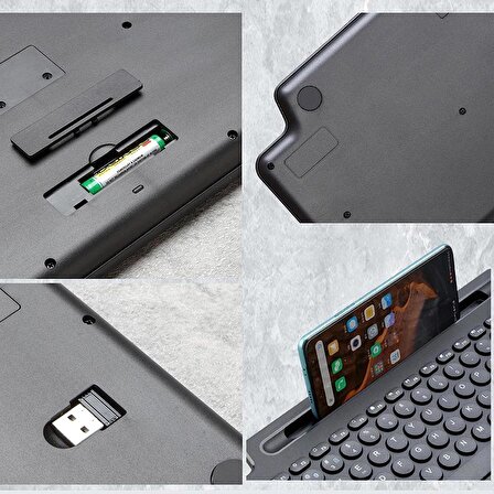 Lenovo Tab E10 TB-X104F1 10.1 Tablet İçin Uyumlu Kendinden Standlı Touchpadli Kablosuz Bluetooth Klavye+Kalem