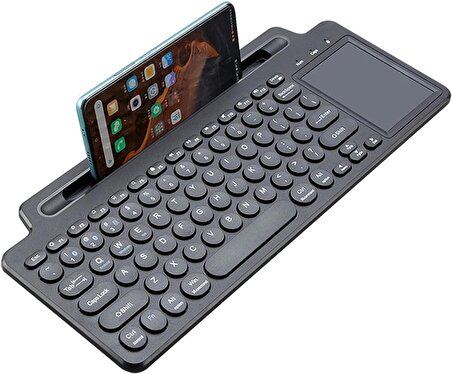 Samsung Galaxy Tab S6 Lite 10.4 Tablet İçin Uyumlu Kendinden Standlı Touchpadli Kablosuz Bluetooth Klavye+Kalem
