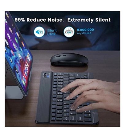 Huawei Matepad 11  Uyumlu Slim Şarjlı Bluetooth Klavye ve Mouse Seti