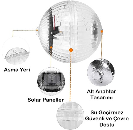 Yüzen Top Havuz Işığı Güneş Enerjili Su Geçirmez Renk Değiştiren Havuz Bahçe Solar Lamba (2 ADET)