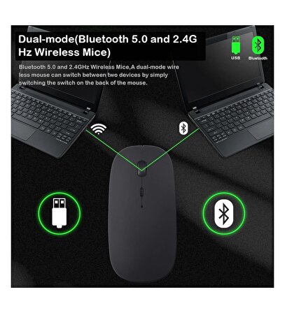 Samsung Tab A9+Plus SM-X210 11" Tablet İçin Uyumlu Slim Şarjlı Türkçe Bluetooth Klavye ve Mouse Seti