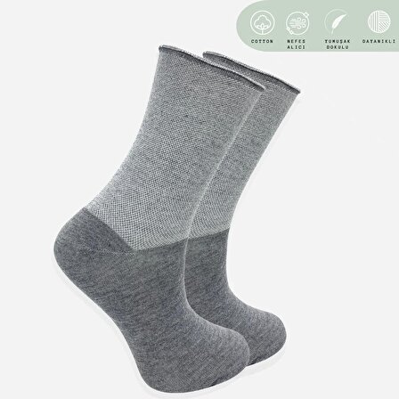 Coton Dikişsiz Lastiksiz / Roll-top Yazlık Sıkmayan / 4 Lü Paket / Uzun Kadın Çorap Seti