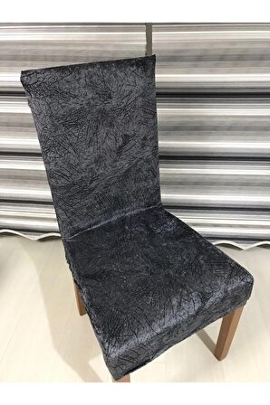 Kadife Hakı Yeşili Siyah Damar Desenli Sandalye Kılıfı Dijital Baskılı 1 Adet Standart Tekli Örtü