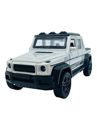 Metal Model Oyuncak Çek Bırak Haraket Eden Kapı Açılır 1.36 Beyaz Araba Mercedes G PickUp