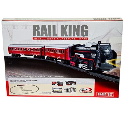 Rail King Pilli Oyuncak Klasik Tren Seti Raylı Ve Vagonlu 12 Parça