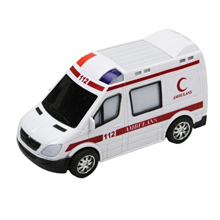 Sirenli Işıklı Ve Sesli Ambulans Pilli Araba Oyuncak Ambulans