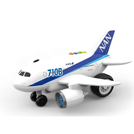 Işıklı Ve Sesli Model Oyuncak Uçak 1.200 Ölçekli Beyaz Oyuncak Sürtmeli Çek Bırak Uçak 