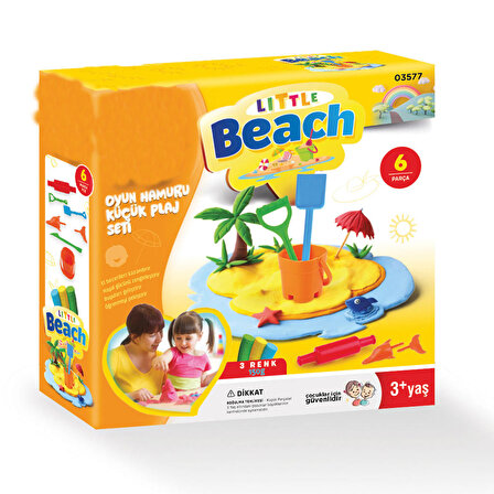 Plaj Seti Kalıplı Oyun Hamuru 4 Renk 6 Adet 3 Boyutlu Kalıp Ve Plaj Kova Küregi Oyun Hamuru