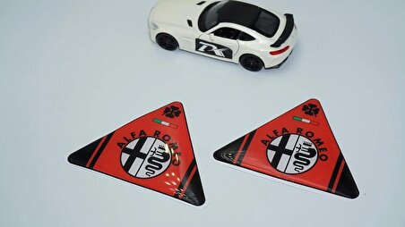 DK Tuning Alfa Romeo Yonca Logo Yan Çamurluk 3D Kırmızı Damla Logo Amblem Seti