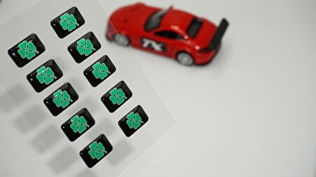 DK Tuning Alfa Romeo Yonca Logo 3D Cam Açma Torpido Konsol Ayna Çıkartma Seti