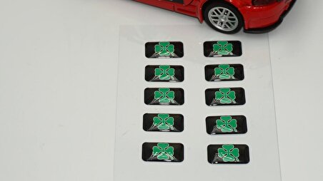 DK Tuning Alfa Romeo Yonca Logo 3D Cam Açma Torpido Konsol Ayna Çıkartma Seti