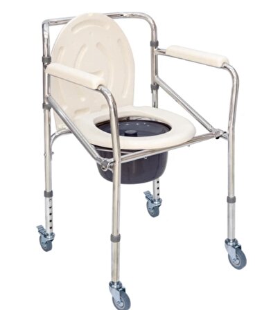 Comfort Plus DM696 Tekerlekli Kovalı Komot - Tuvalet Sandalyesi