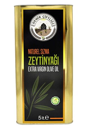 Demircifligi Naturel Erken Hasat Soğuk Sıkım Sızma Zeytinyağı 5 lt Teneke 