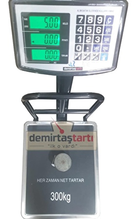 Demirtaş Tartı 300 Kg Akülü Şarjlı bal terazi tartı 300 kg kantar 300 kg terazi 300 kg tartı Fiyat hesaplamalı Baskül Katlanabilir