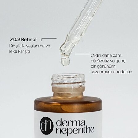 Derma Nepenthe Retinol Gece Serumu 30 Ml - Yaşlanma Karşıtı, Kırışıklık ve Leke Giderici, Onarıcı