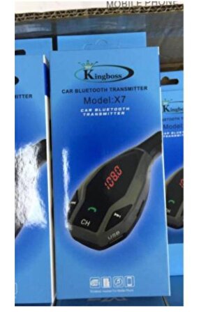 Kingboss Bluetooth Araç Kiti Fm Transmitter Çift Usb Tf Kart Destekli X7 Ls-x7