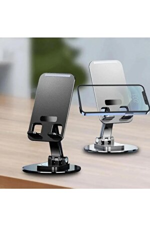 qasul Yüksek Kaliteli Katlanabilir 360 Dönebilen Ayarlanabilir Telefon Tutucu Masa Üstü Tablet Standı
