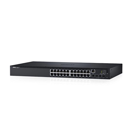 Dell Networking N1524, 24x 1GbE + 4x 10GbE SFP+ fixed ports, Stacking, IO to PSU airflow, AC