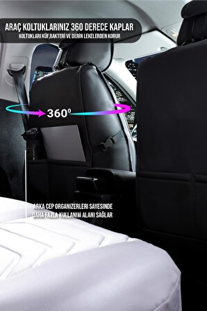 
Toyota Corolla Yeni Lüx Uyumlu Deri Oto Koltuk Kılıfı 5'li Set Tam Takım LINE Füme