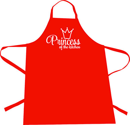 Mutfak Önlüğü - Princess of the kitchen - Kırmızı