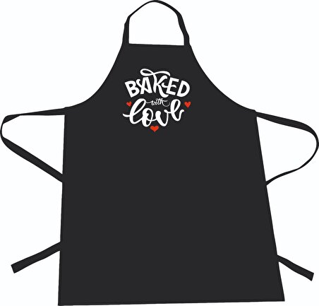 Mutfak Önlüğü - Baked Love - Siyah