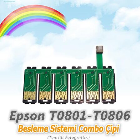 Epson T0801-T0806 Uyumlu Besleme Sistemi Combo Çipi