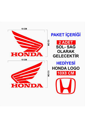 Honda İçin Uyumlu Aksesuar Oto Motorsiklet Kask Sticker Set Kırmızı